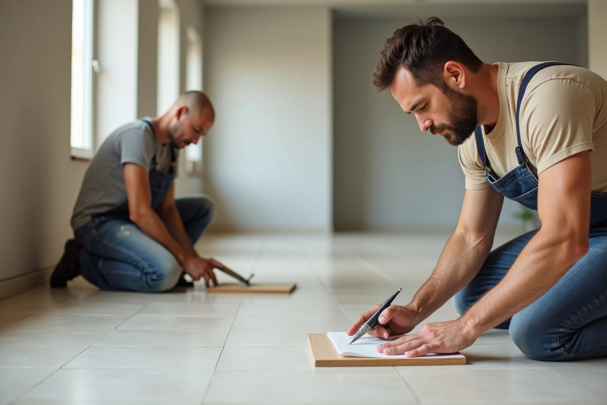 Piso de porcelanato instalado